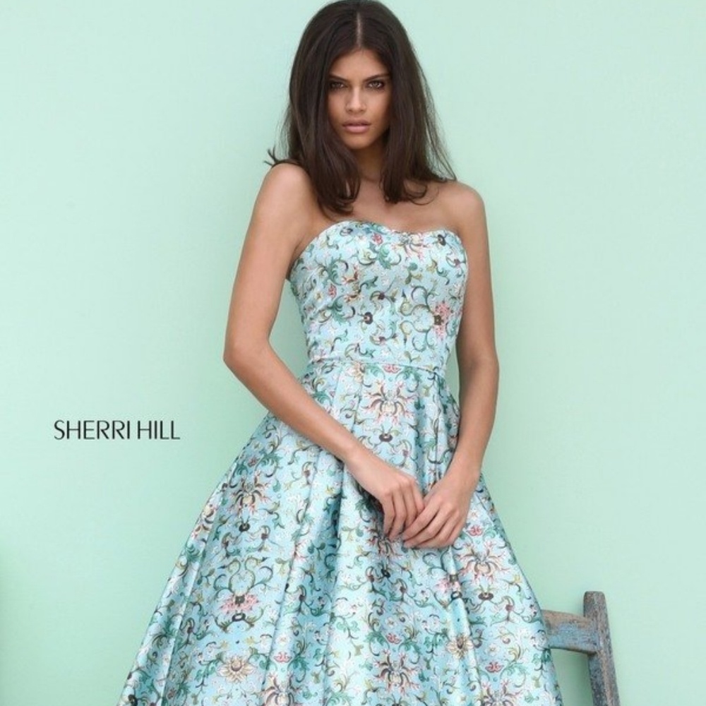 Sherri Hill Prom Dress Blue Floral